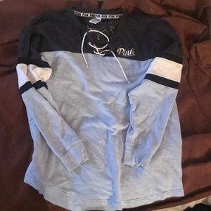 VS PINK long sleeve lace up shirt MAKE OFFERS